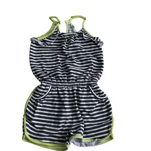 Roxy Girls Gray Striped Romper - Size 6X - Cute & Comfy!